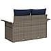 Divano da giardino con cuscino 141 x 62 x 69 cm polyrattan - Foto miniatura 4