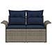 Divano da giardino con cuscino 141 x 62 x 69 cm polyrattan - Foto miniatura 5