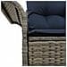 Divano da giardino con cuscino 141 x 62 x 69 cm polyrattan - Foto miniatura 8