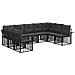 Set di divani da esterno 9 pcs Nero e Grigio scuro Poliestere - Foto miniatura 1