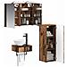 Set di Armadi da Bagno 4 pcs Legno antico 40 x 10,5 x 60,5 cm - Foto miniatura 2