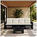 Set Divano da Giardino 5 pz Nero e Bianco Crema polyrattan - Foto miniatura 2