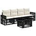 Set Divano da Giardino 5 pz Nero e Bianco Crema polyrattan - Foto miniatura 1