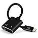Adattatore Audio Carica Iphone A Lightning E Jack 3,5 Mm Femmina Nero - Foto miniatura 2