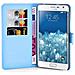 Custodia Compatibile Con Samsung Galaxy Note Edge In Pastello Blu - Coperchio Protettiva Con Chiusura Magnetica, Funzione Stand E Tasca Per Le Carte - Foto miniatura 4