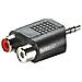 Adattatore Da 3.5mm > 2x RCA, M / F, Nero - Foto miniatura 1