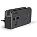 Alimentatore 110/250V universale con supporto da muro, 2 USB 2A, 3 pin intercambiabili (EU, UK, US) - SBS NERO - Foto miniatura 1