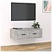 Mobile Tv Pensile Grigio Cemento 80x36x25 Cm Legno Multistrato - Foto miniatura 1