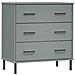 Credenza Con 3 Cassetti Grigio 77x40x79,5cm Legno Massello Oslo - Foto miniatura 2