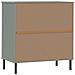 Credenza Con 3 Cassetti Grigio 77x40x79,5cm Legno Massello Oslo - Foto miniatura 7