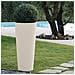 Vaso Tondo Alto A Cono Ø40xh78 Cm In Resina Resistente Da Esterno Con Vaschetta Estraibile Tirso Plus Gdm - Bianco - Foto miniatura 3