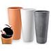 Vaso Tondo Alto A Cono Ø40xh78 Cm In Resina Resistente Da Esterno Con Vaschetta Estraibile Tirso Plus Gdm - Bianco - Foto miniatura 1