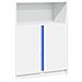 Credenza Con Led Bianca 77x34x100 Cm In Legno Multistrato - Foto miniatura 3