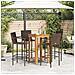 Set Bar Giardino 5pz Marrone Legno Massello Acacia E Polyrattan - Foto miniatura 2