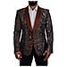 Blazer Da Giacca Slim In Seta Con Stampa Scimmia Bronzo - It48 - M - Foto miniatura 1