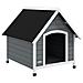 Cuccia per Cani in Legno da Esterno, Casetta per Cani Grandi con Pavimento Rimovibile, 84x99x87cm, Grigio - Foto miniatura 1
