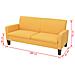 Divano A 3 Posti 180x65x76 Cm Giallo - Foto miniatura 4