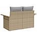 Divano da Giardino a 2 Posti con Ripostiglio e Cuscini Beige in Rattan Poliestere - Foto miniatura 4