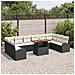 Set da Pranzo da Giardino da 11 Pezzi con Cuscini Rattan Polirattan Nero Acacia - Foto miniatura 3
