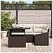 Set di Divani da Giardino a 5 Pezzi con Cuscini Marrone Polirattan - Foto miniatura 3