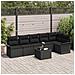 Set di divani da giardino modulare a 7 pezzi con cuscini beige in polyrattan, Divano da giardino a due posti con spazio di stoccaggio e cuscini neri in polyrattan - Foto miniatura 2