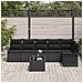 Set di divani da giardino modulare a 7 pezzi con cuscini beige in polyrattan, Divano da giardino a due posti con spazio di stoccaggio e cuscini neri in polyrattan - Foto miniatura 3