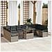 Set Divani da Giardino da 11 Pezzi con Cuscini Grigi in Rattan Sintetico,  Divano da Giardino per 2 Persone con Storage e Cuscini Grigi in Rattan Sintetico - Foto miniatura 2
