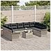 Set Divano da Giardino da 10 Pezzi con Cuscini Grigio Polyrattan, Divano da Giardino a 2 Posti con Ripostiglio e Cuscini Grigio Chiaro Polyrattan - Foto miniatura 3