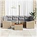 Set Divano Giardino 7 Pezzi con Cuscini Beige Rattan Acacia - Foto miniatura 3