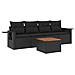 Set Divani da Giardino 5 pz con Cuscini in Polyrattan Nero - Foto miniatura 1