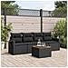 Set Divani da Giardino 5 pz con Cuscini in Polyrattan Nero - Foto miniatura 2