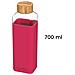 Bottiglia Quadrata 700 Ml Con Tappo A Vite In Bambù, Rosa - Foto miniatura 4