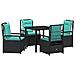 Set da Pranzo per Giardino 5 pcs Nero polyrattan - Foto miniatura 1