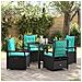 Set da Pranzo per Giardino 5 pcs Nero polyrattan - Foto miniatura 2