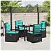 Set da Pranzo per Giardino 5 pcs Nero polyrattan - Foto miniatura 4