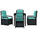 Set da Pranzo per Giardino 5 pcs Nero polyrattan - Foto miniatura 7