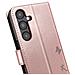 Custodia A Portafoglio Per Galaxy A05s Design Premium Fiori Farfalla, Rosa Champagne - Foto miniatura 2
