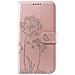 Custodia A Portafoglio Per Galaxy A05s Design Premium Fiori Farfalla, Rosa Champagne - Foto miniatura 3