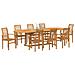 Set da Pranzo per Giardino 9 pcs Marrone Legno massello di teak - Foto miniatura 3