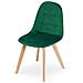 Sedia NUUC in velluto verde scuro, design ergonomico - Foto miniatura 4