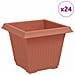 Vaso quadrato per fiori 24 pcs Rosso Mattone 20 x 20 x 16 cm - Foto miniatura 1