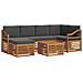 Set divani 7 pcs Naturale e Antracite Legno di Acacia Massello - Foto miniatura 1
