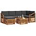 Set divani 7 pcs Naturale e Antracite Legno di Acacia Massello - Foto miniatura 3