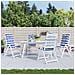 Cuscino da Esterno 4 pcs Blu e Bianco 120 x 50 x 7 cm Tessuto - Foto miniatura 2