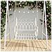 Panchina a Dondolo Acciaio 71 x 75 x 59 cm Bianco Antico - Foto miniatura 2