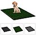 Toilette Animali 2pz Vassoio e Prato Finto Verde 76x51x3cm WC - Foto miniatura 1