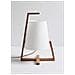 Lampada Da Appoggio Design Originale E - Piede In Bambù E All'ombra Intrecciato Aspetto Fibra Di Vetro - Foto miniatura 2
