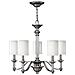 Lampadario A 5 Luci Multibraccio Finitura Nichel Spazzolato, E14 - Foto miniatura 2
