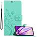 Custodia Compatibile Con Samsung Galaxy A42 / M42 In Turchese Fiore - Coperchio Protettivo In Design Floreale Con Chiusura Magnetica, Funzione Stand E Slot Per Carte - Foto miniatura 1