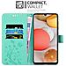 Custodia Compatibile Con Samsung Galaxy A42 / M42 In Turchese Fiore - Coperchio Protettivo In Design Floreale Con Chiusura Magnetica, Funzione Stand E Slot Per Carte - Foto miniatura 3